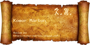 Komor Márton névjegykártya